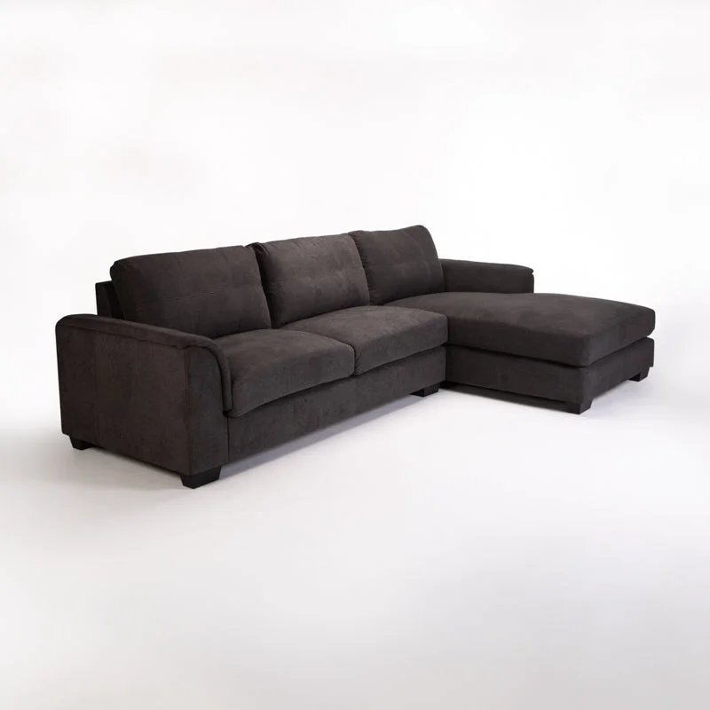 GIA FABRIC CORNER CHAISE - DARK GREY