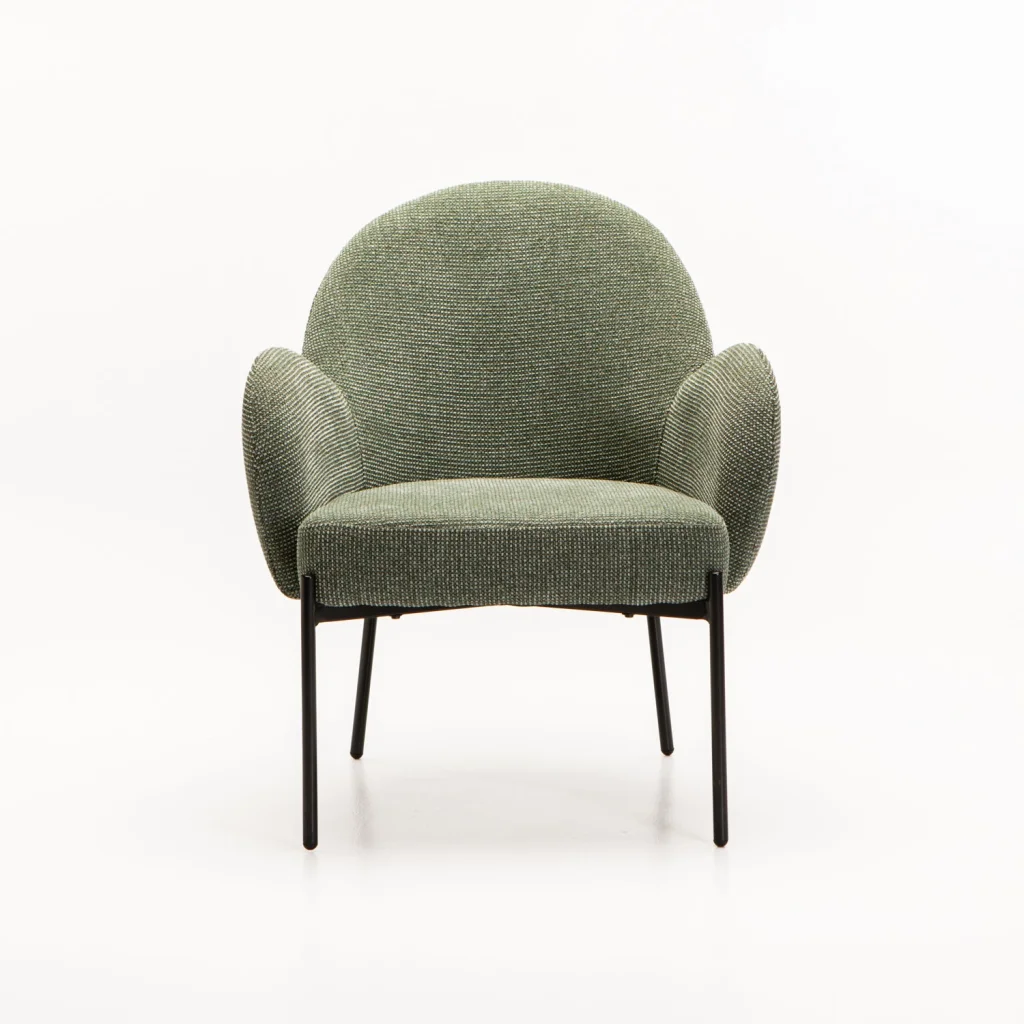 AMELIA TEXTURED FABRIC CHAIR - GREEN