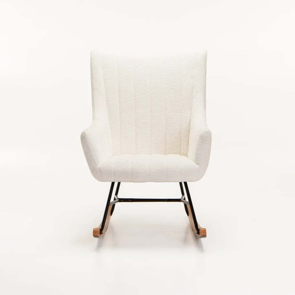 ROSIE VELVET ROCKING CHAIR - CREAM