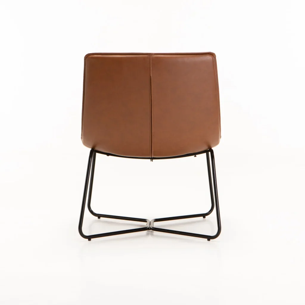 AXEL LEATHER TOUCH CHAIR - BROWN