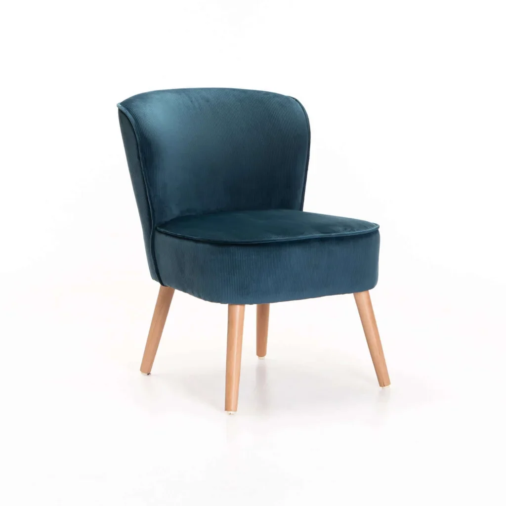 BEAU VELVET CHAIR - PETROL BLUE