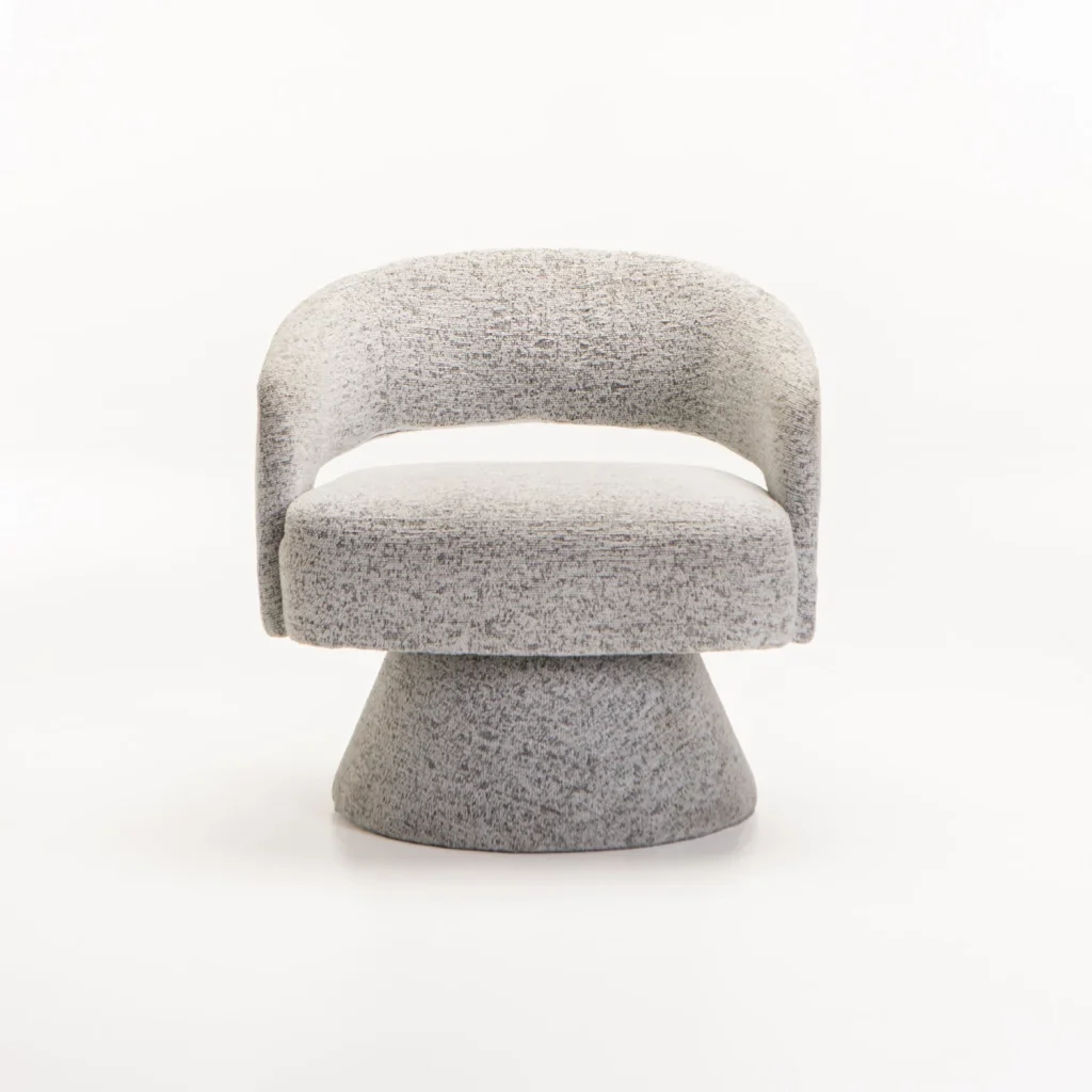 OLGA SPECKLED FABRIC CHAIR - LIGHT GREY