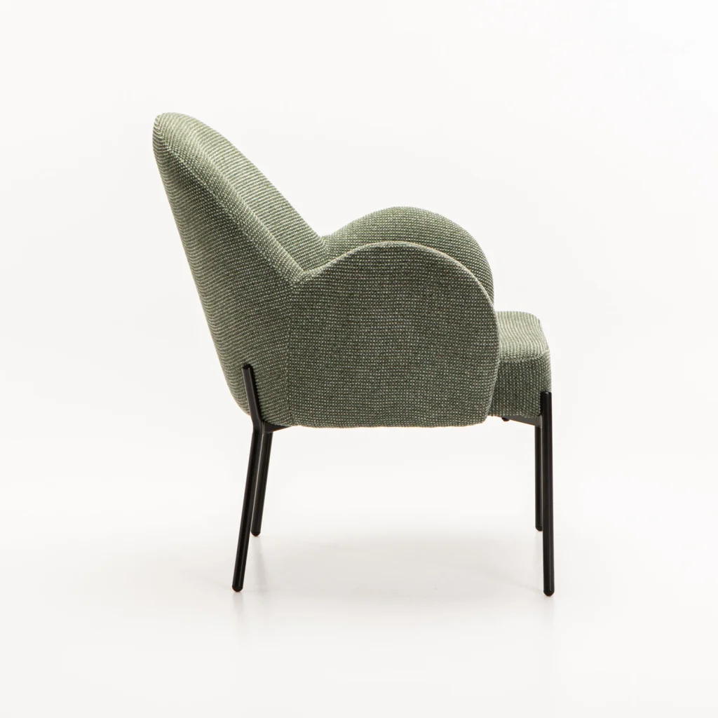 AMELIA TEXTURED FABRIC CHAIR - GREEN