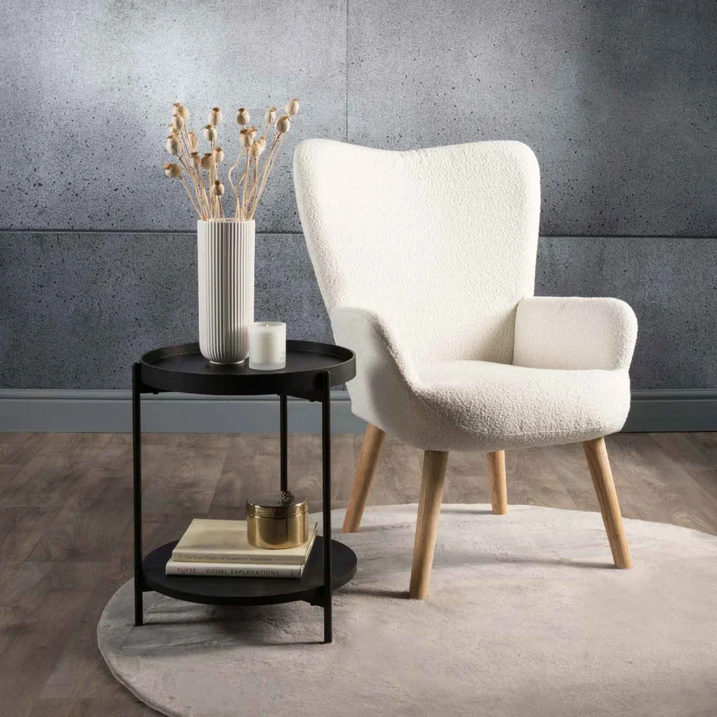 BRODY BOUCLÉ FABRIC CHAIR - CREAM