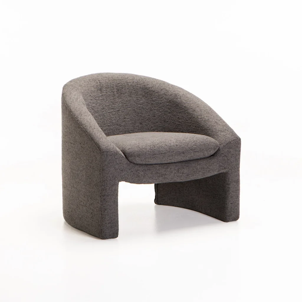 MILA SPECKLED FABRIC CHAIR - DARK GREY