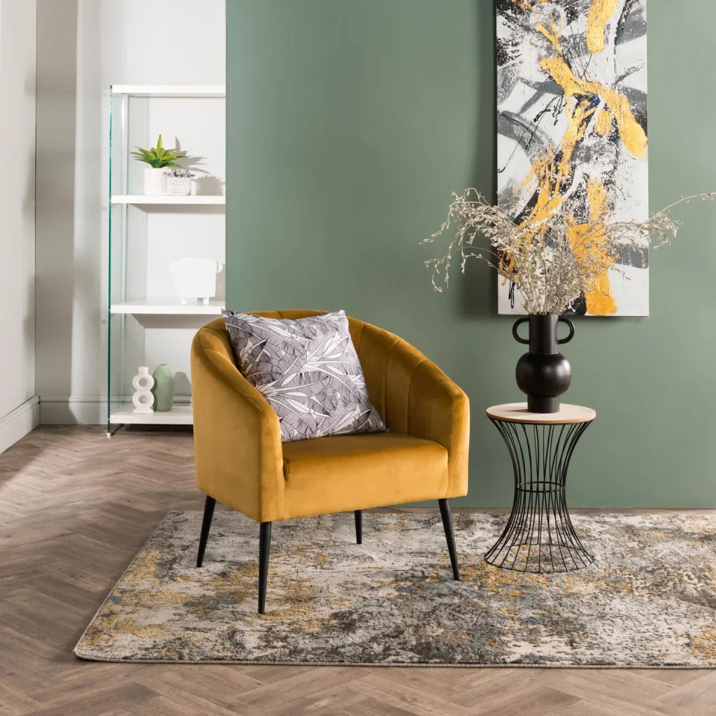 COLT VELVET CHAIR BLACK LEG - MUSTARD