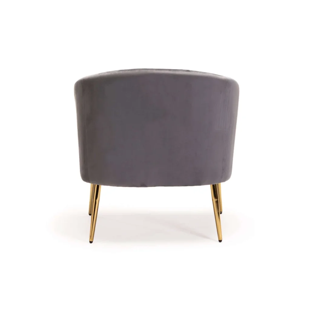 COLT VELVET CHAIR GOLD LEG - GREY