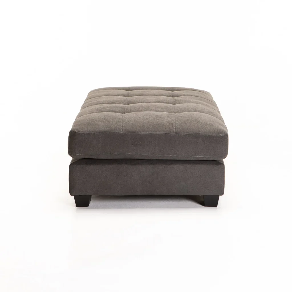 GIA FABRIC OTTOMAN - DARK GREY