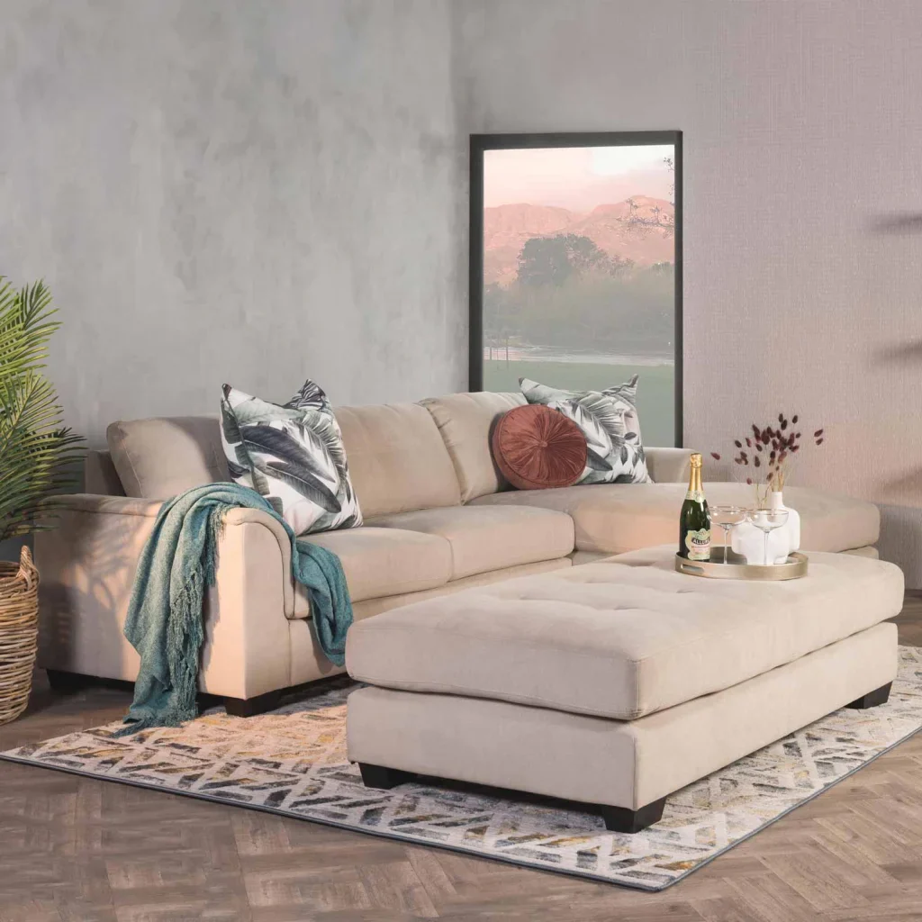 GIA FABRIC OTTOMAN - PLATINUM
