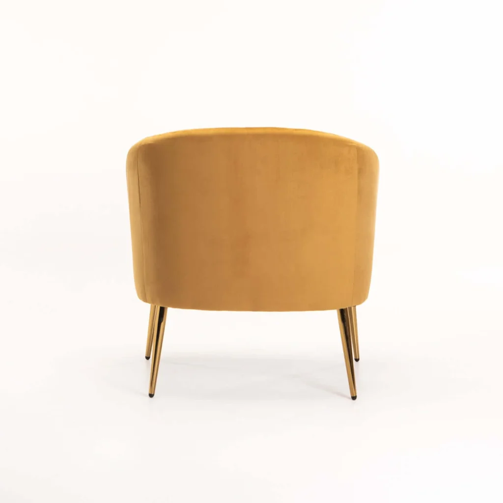 COLT VELVET CHAIR GOLD LEG - MUSTARD