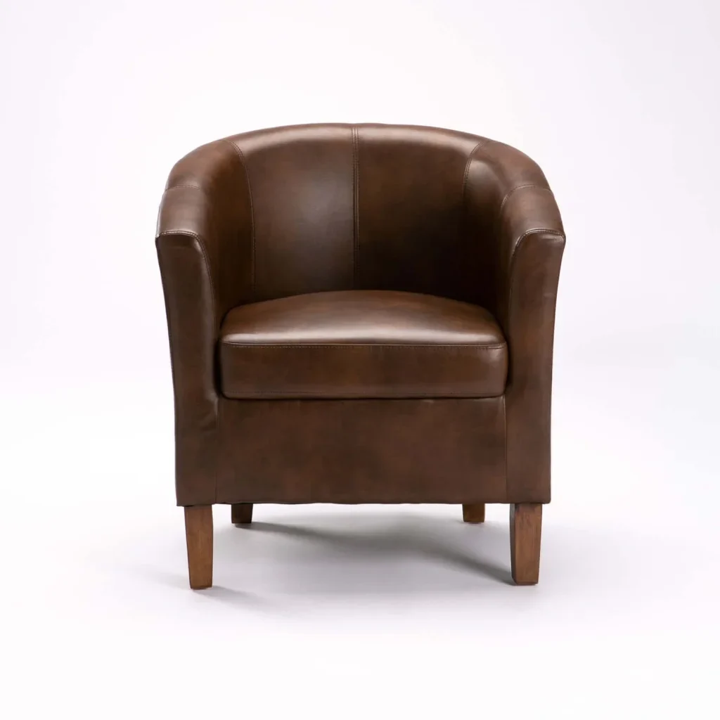 KELLY LEATHER TOUCH TUB ARMCHAIR
