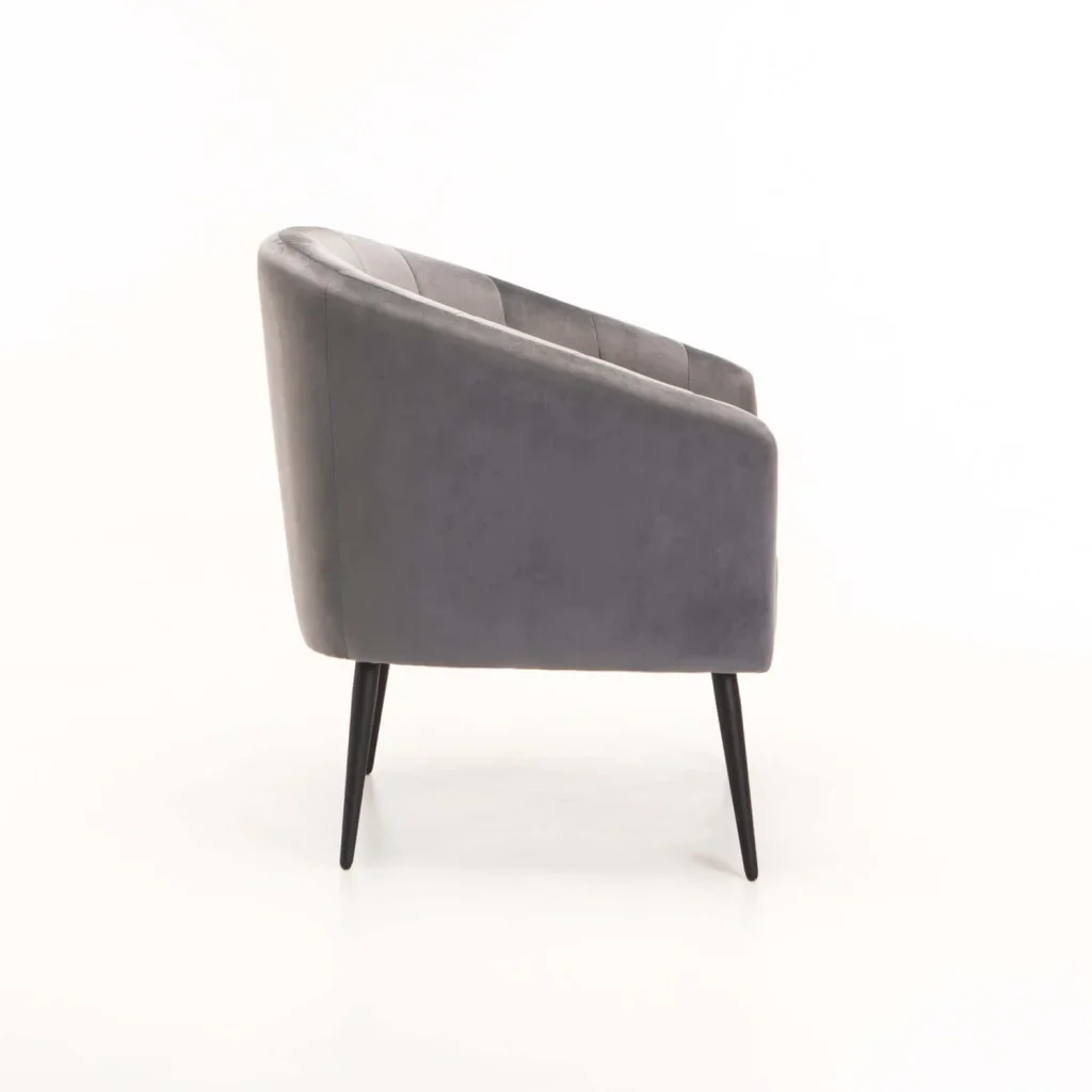 COLT VELVET CHAIR BLACK LEG - GREY