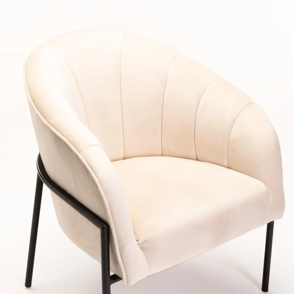 MIKO VELVET CHAIR - CREAM