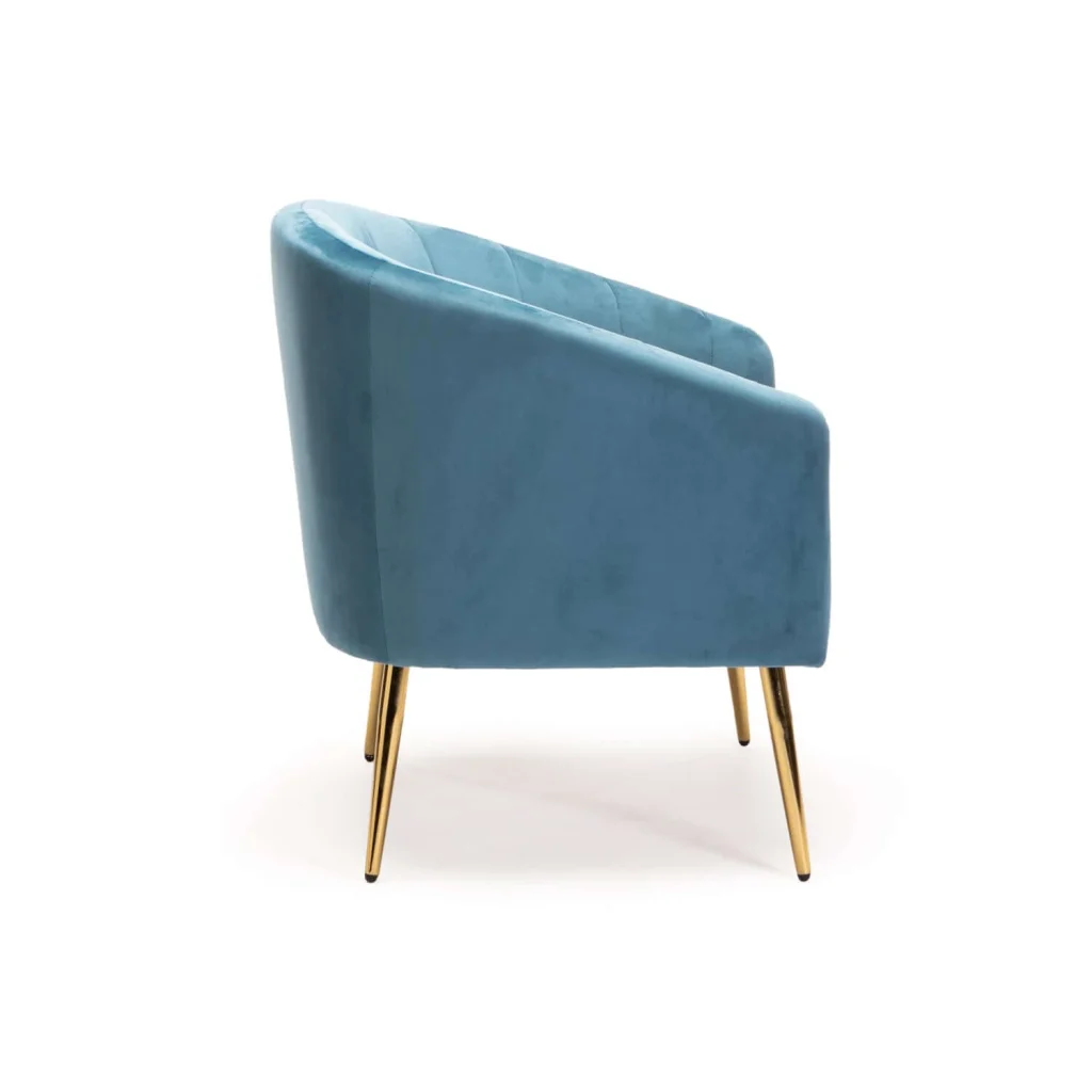 COLT VELVET CHAIR GOLD LEG - PETROL BLUE