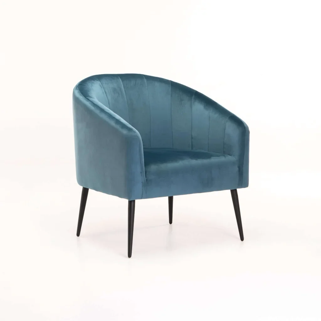 COLT VELVET CHAIR BLACK LEG - PETROL BLUE