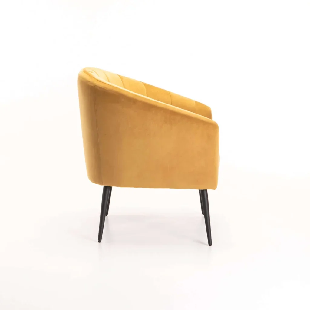 COLT VELVET CHAIR BLACK LEG - MUSTARD