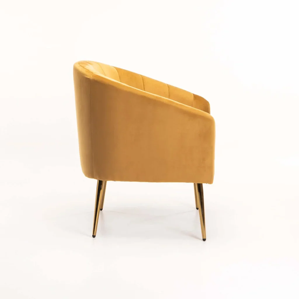COLT VELVET CHAIR GOLD LEG - MUSTARD