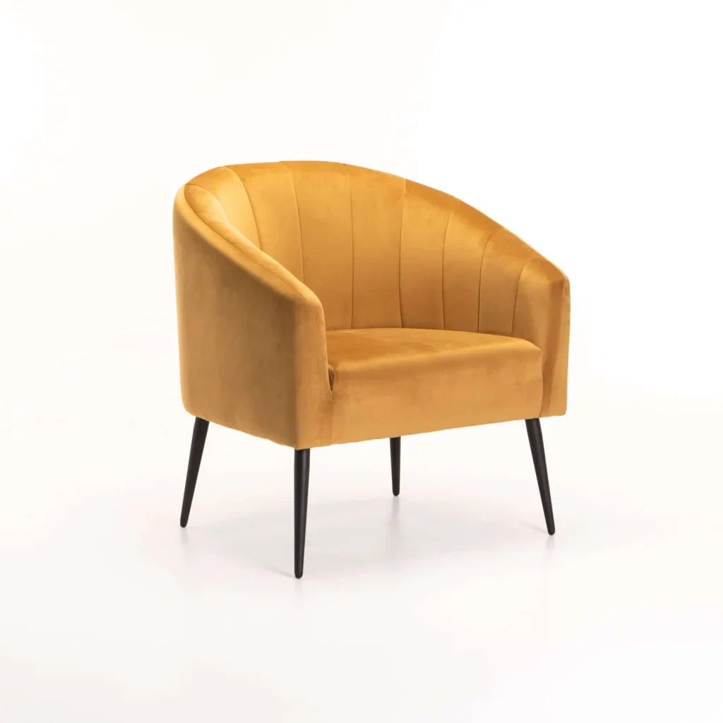 COLT VELVET CHAIR BLACK LEG - MUSTARD