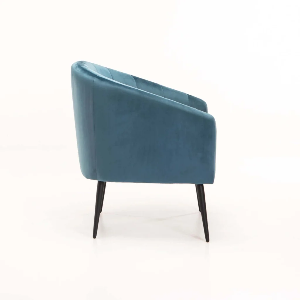 COLT VELVET CHAIR BLACK LEG - PETROL BLUE