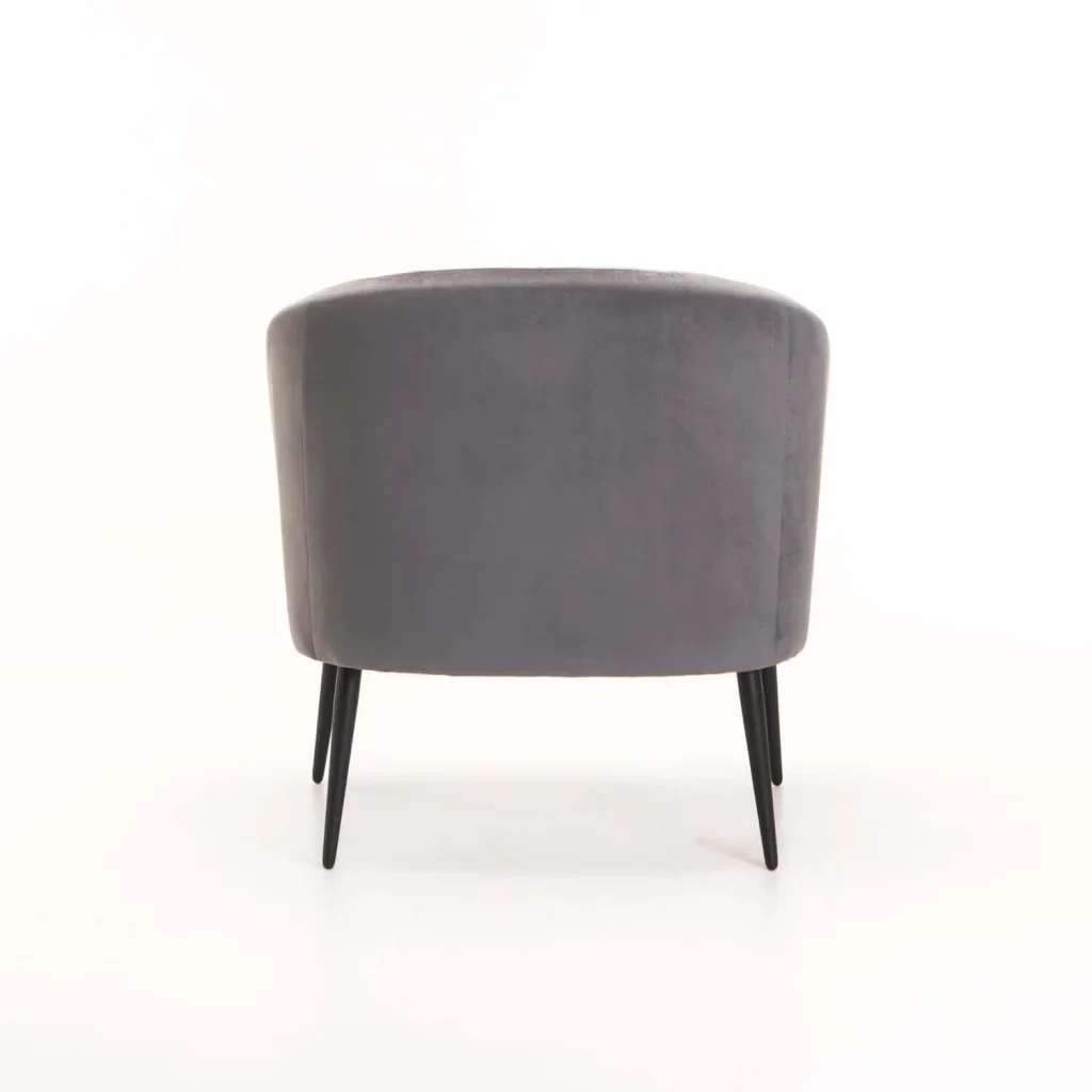 COLT VELVET CHAIR BLACK LEG - GREY