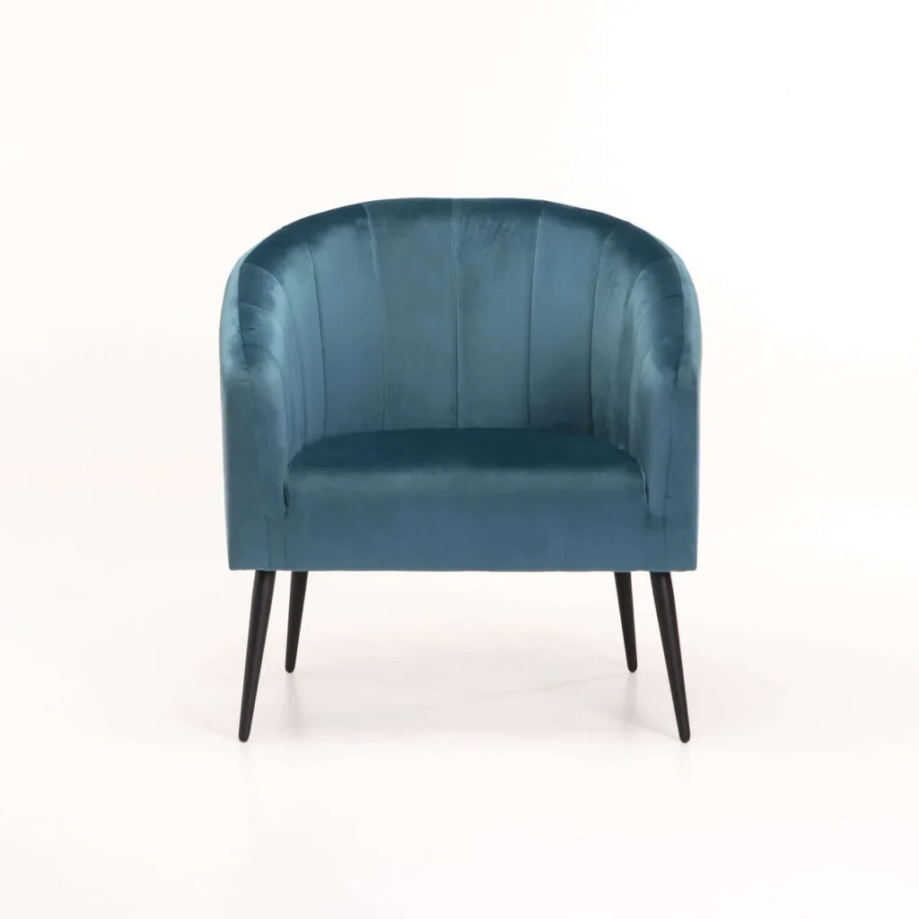 COLT VELVET CHAIR BLACK LEG - PETROL BLUE
