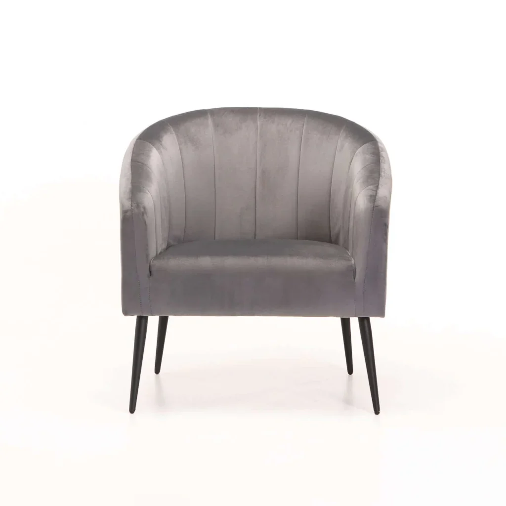 COLT VELVET CHAIR BLACK LEG - GREY