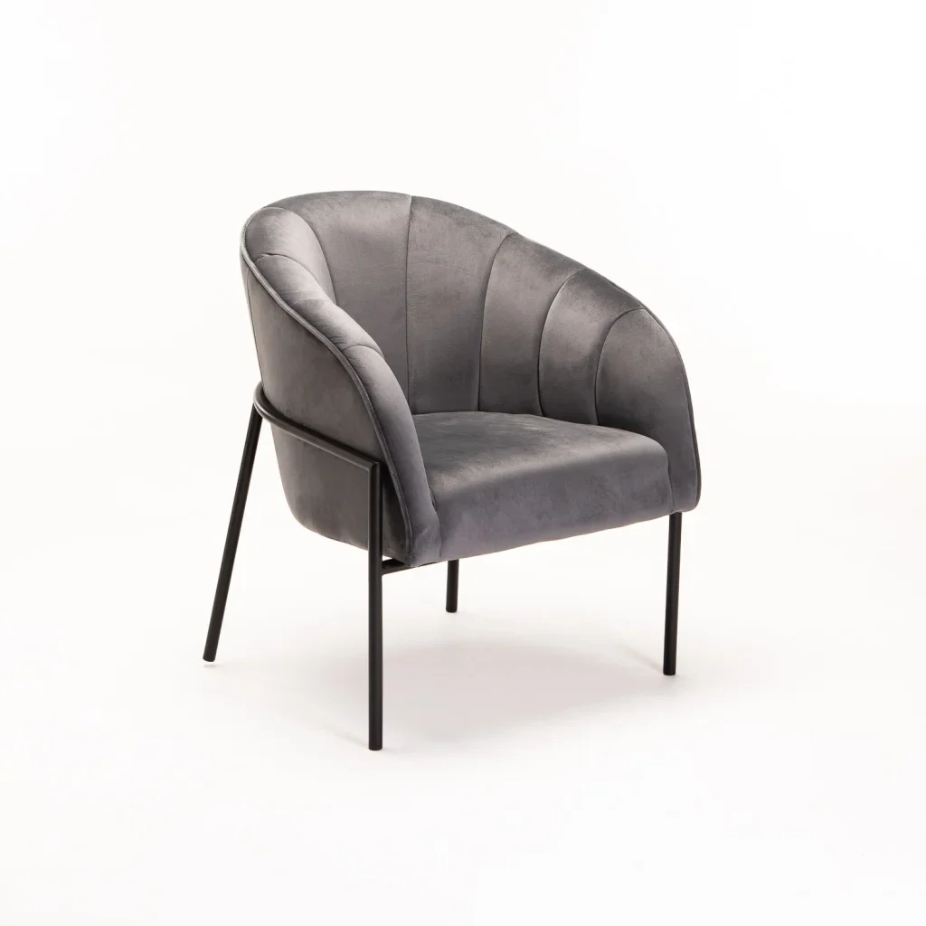 MIKO VELVET CHAIR - GREY