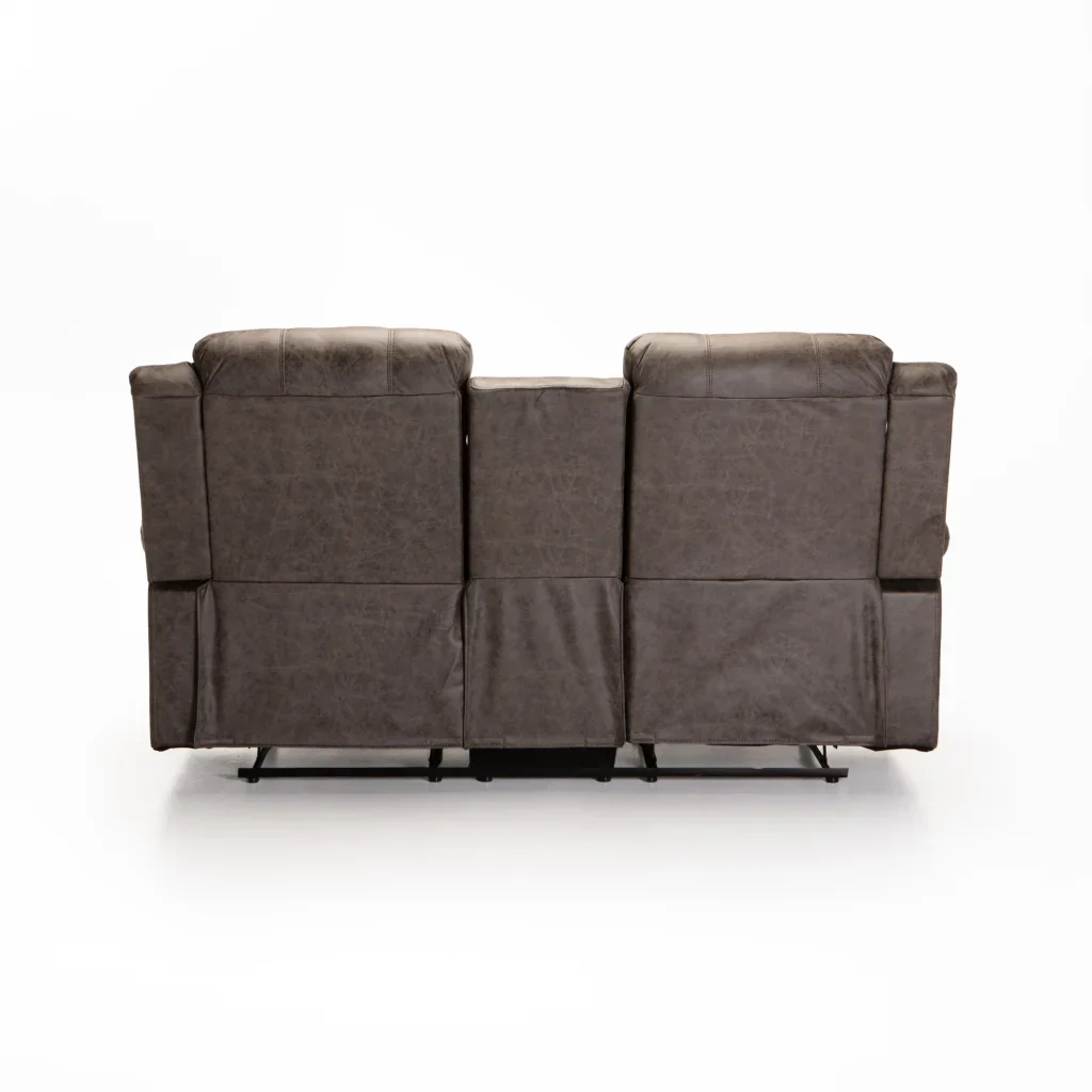 YAZ LUXURY FABRIC 2 SEATER CONSOLE RECLINER - GREY