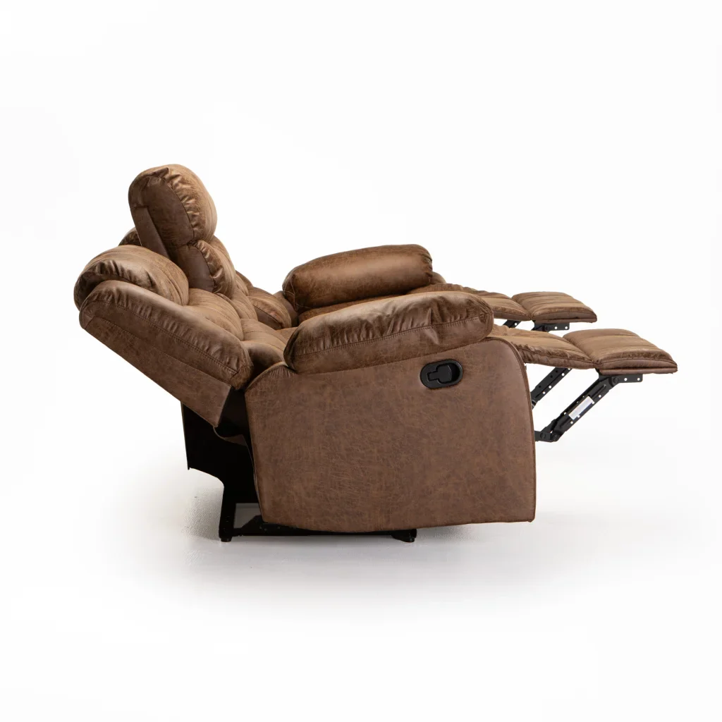 YAZ LUXURY FABRIC 3 SEATER RECLINER - BROWN