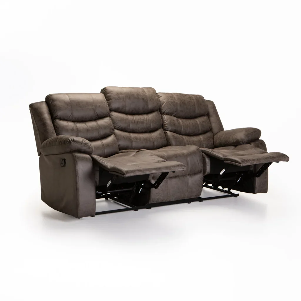YAZ LUXURY FABRIC 3 SEATER RECLINER - GREY