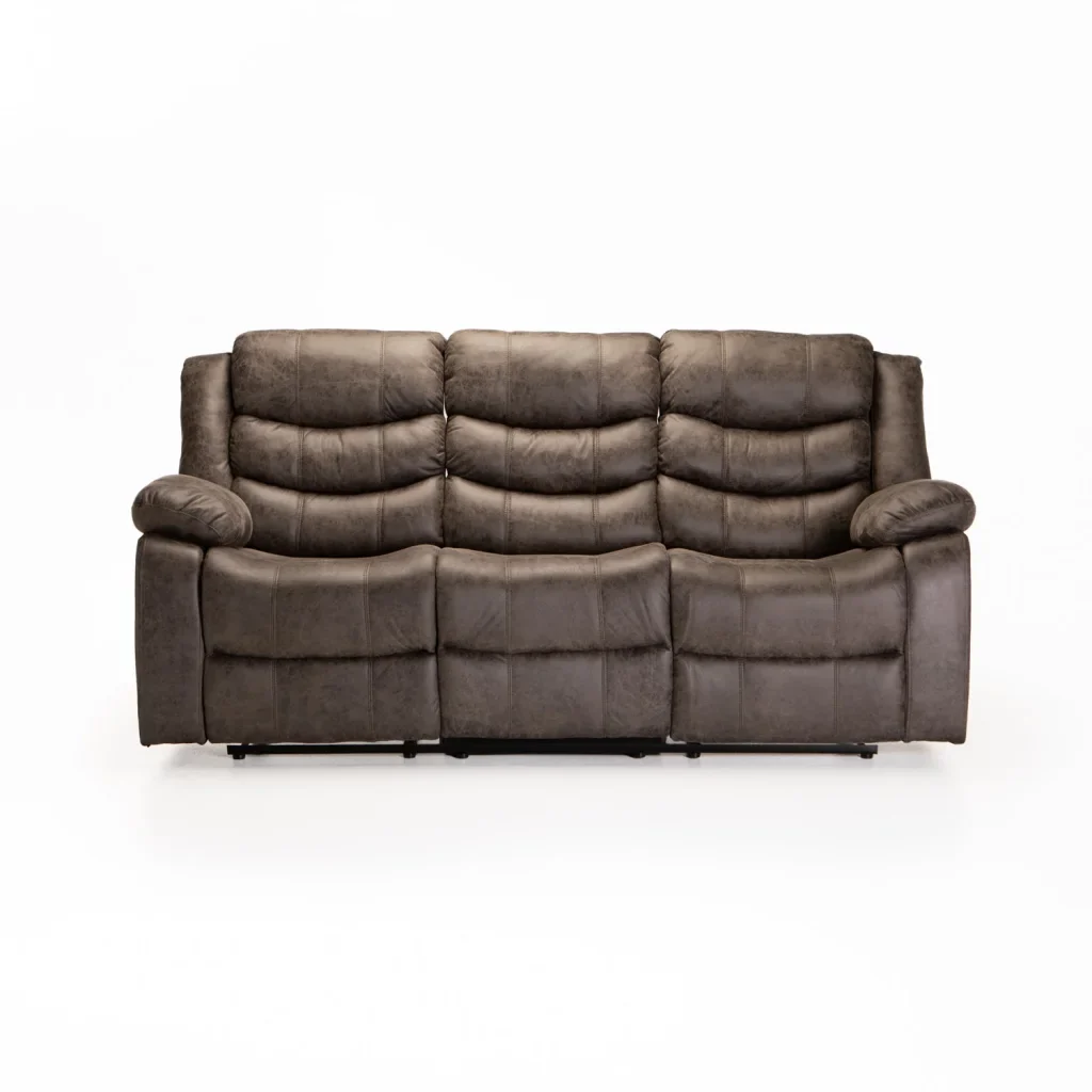 YAZ LUXURY FABRIC 3 SEATER RECLINER - GREY