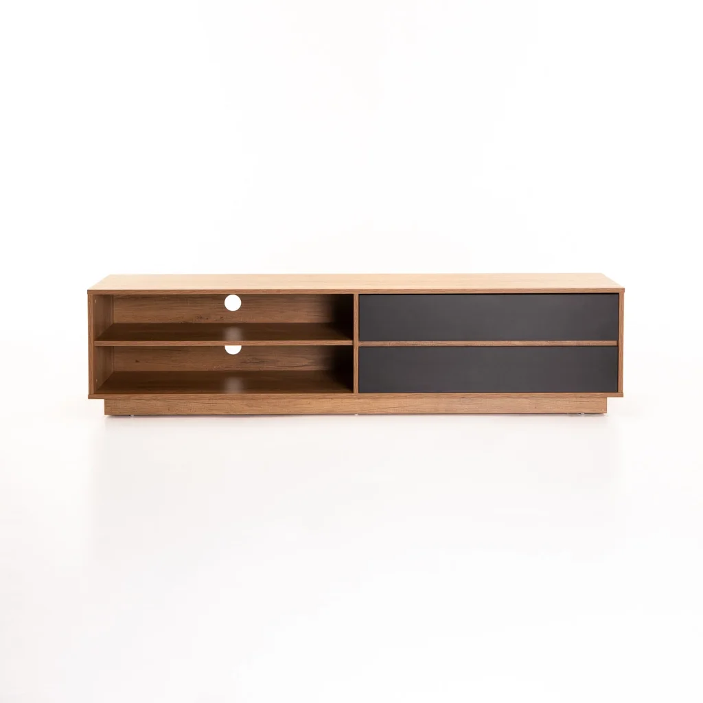 CENTO 180cm 2 DRAWER TV UNIT - WILD OAK/ BLACK
