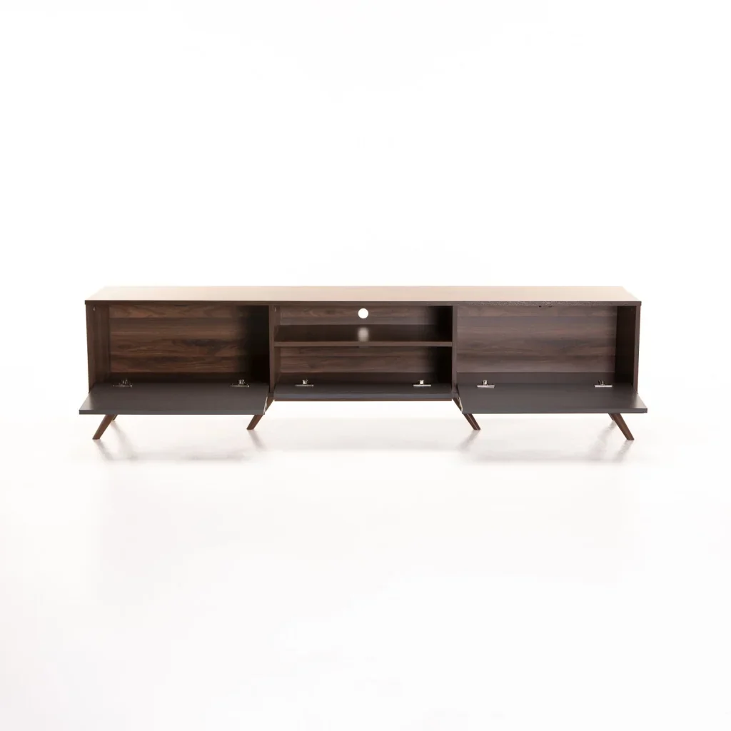 EVE 180cm 2 DOOR 1 DRAWER TV UNIT - WALNUT/ DARK GREY