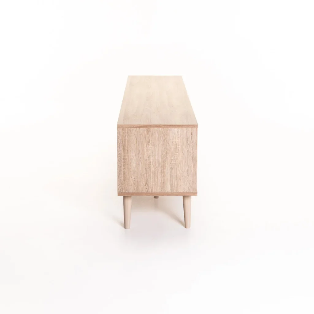 EVE 180cm 2 DOOR 1 DRAWER TV UNIT - WHITE/ LIGHT OAK