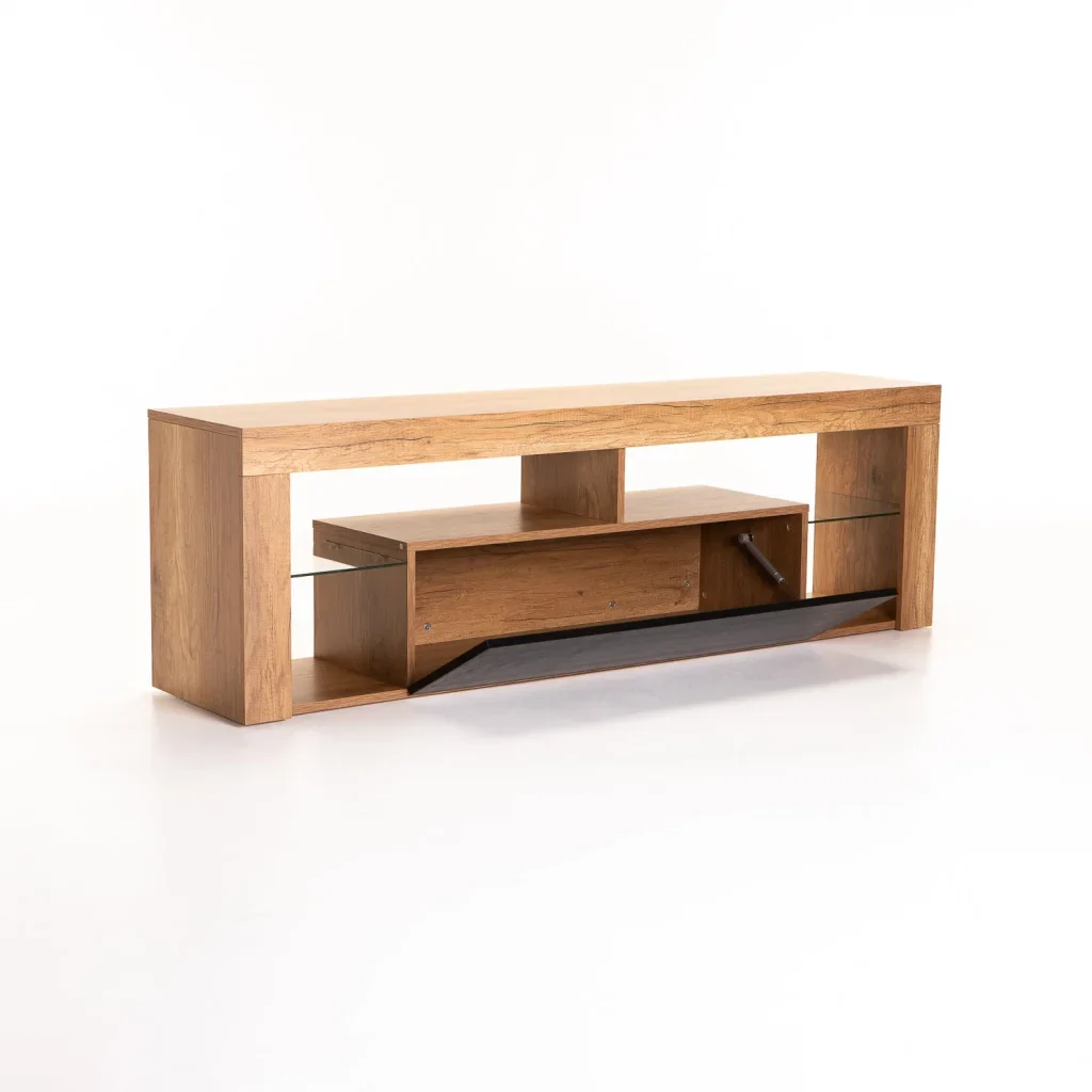 BARI 160cm 1 DOOR TV UNIT - WILD OAK / BLACK