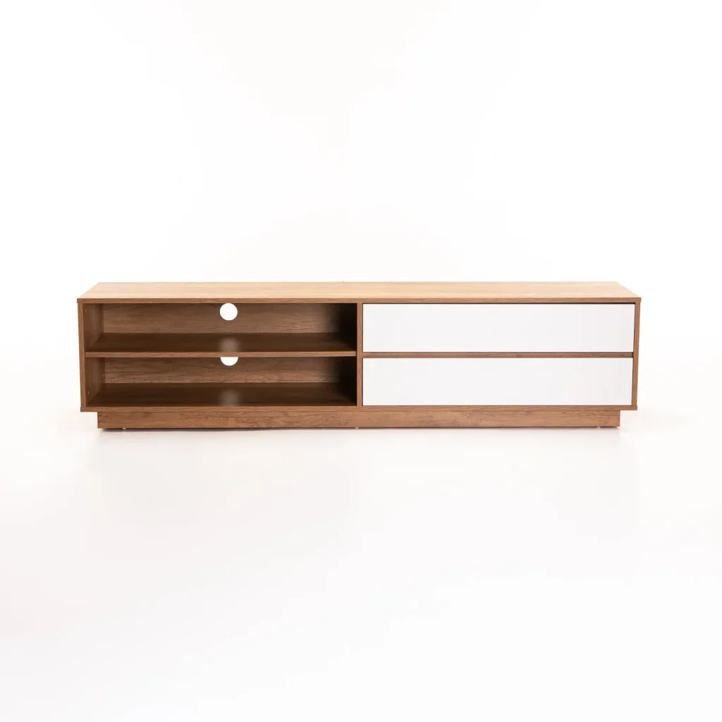 CENTO 180cm 2 DRAWER TV UNIT - WILD OAK/ WHITE