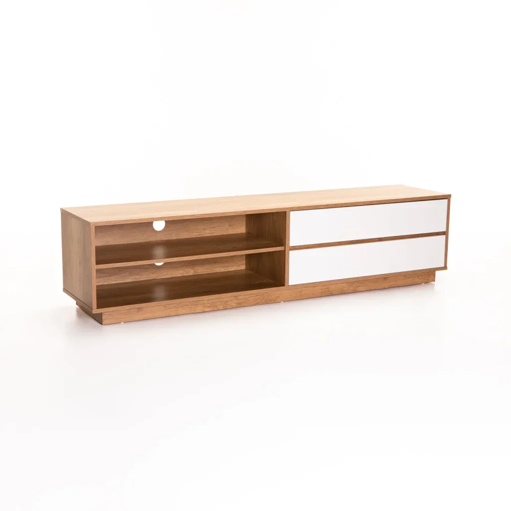 CENTO 180cm 2 DRAWER TV UNIT - WILD OAK/ WHITE