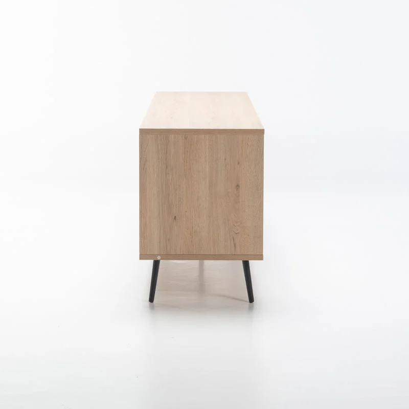 MONZA 2 DOOR TV UNIT - LIGHT OAK/ WHITE