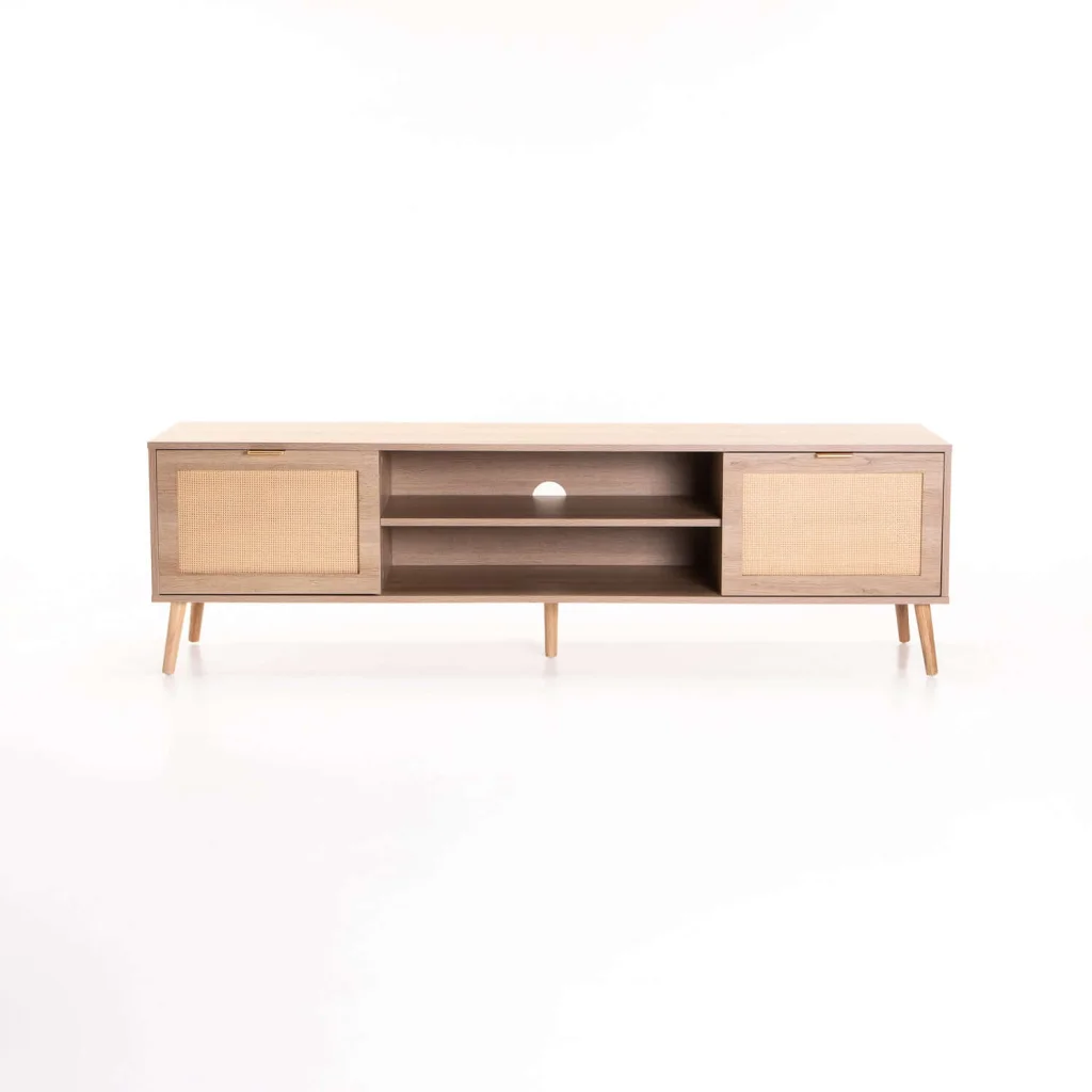 DEWI 2 DOOR TV UNIT - RUSTIC /OAK