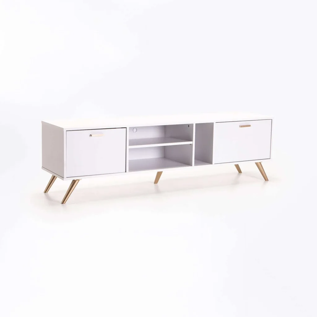 LENA 160cm 2 DOOR TV UNIT - WHITE
