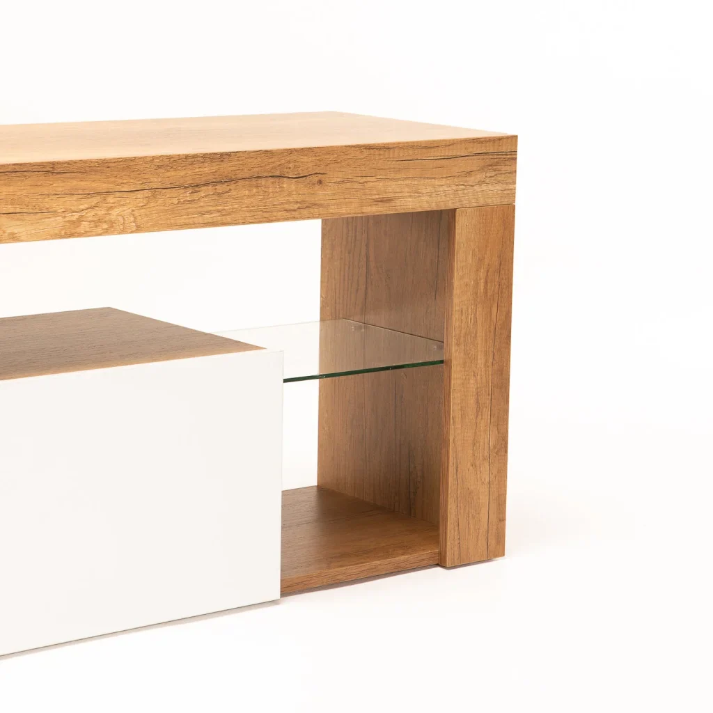 BARI 160cm 1 DOOR TV UNIT - WILD OAK / WHITE