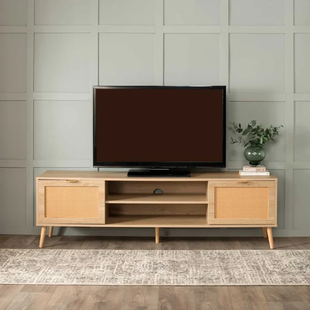 DEWI 2 DOOR TV UNIT - RUSTIC /OAK