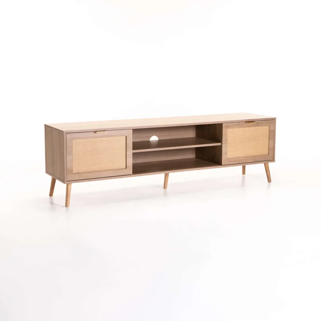DEWI 2 DOOR TV UNIT - RUSTIC /OAK