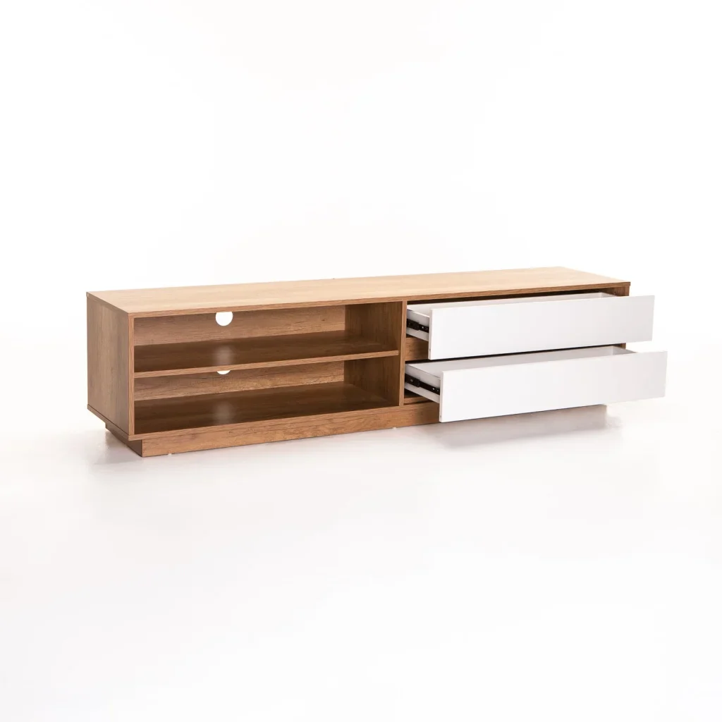 CENTO 180cm 2 DRAWER TV UNIT - WILD OAK/ WHITE