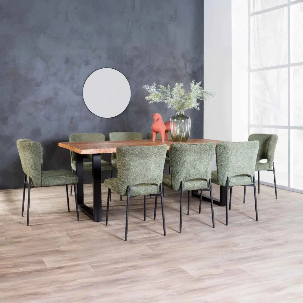 DIYA SOLID WOOD DINING TABLE 240 x 100 CM (8-10 SEATER) - MAGNOLIA RUSTIC