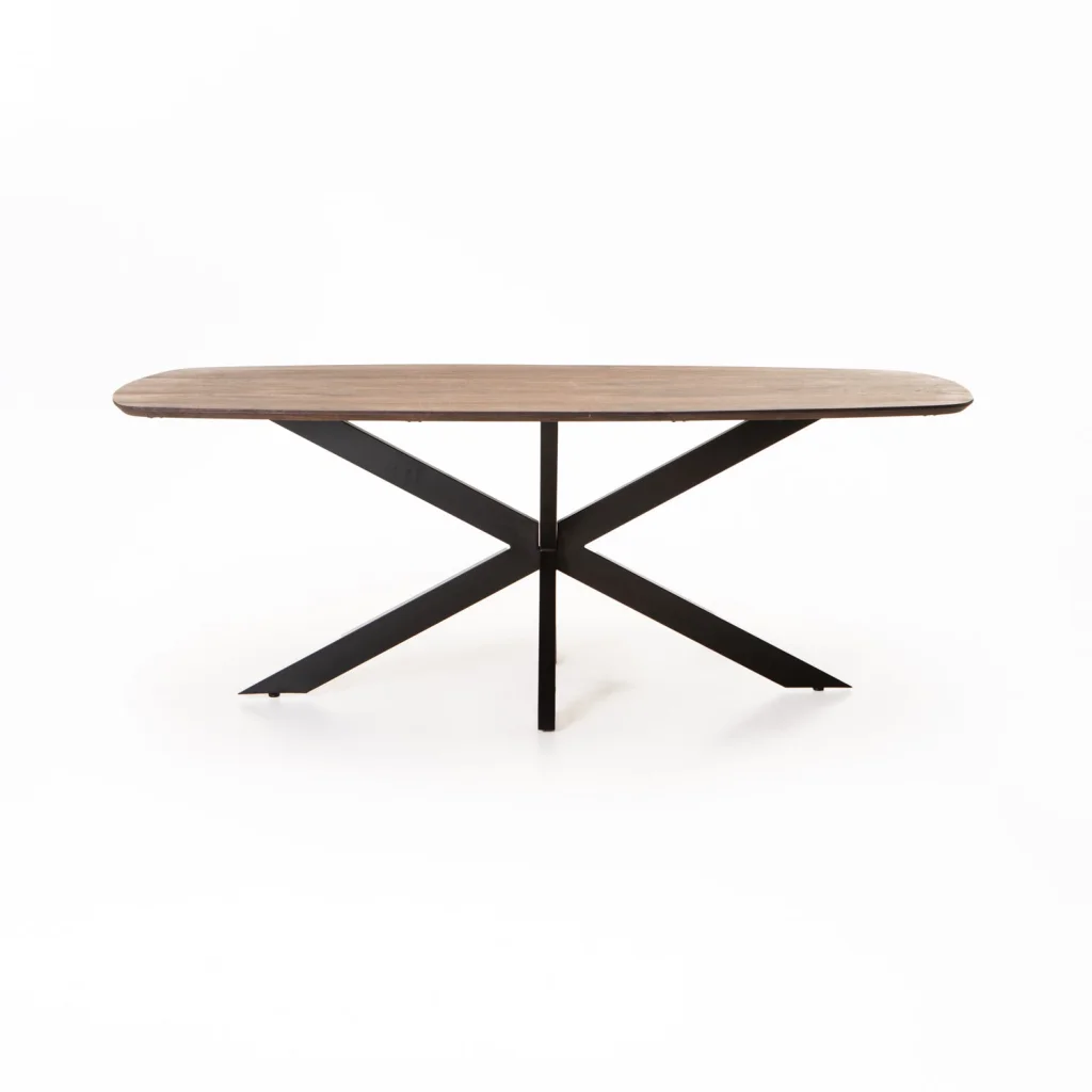 DAL DANISH OVAL SOLID WOOD DINING TABLE - DARK BROWN