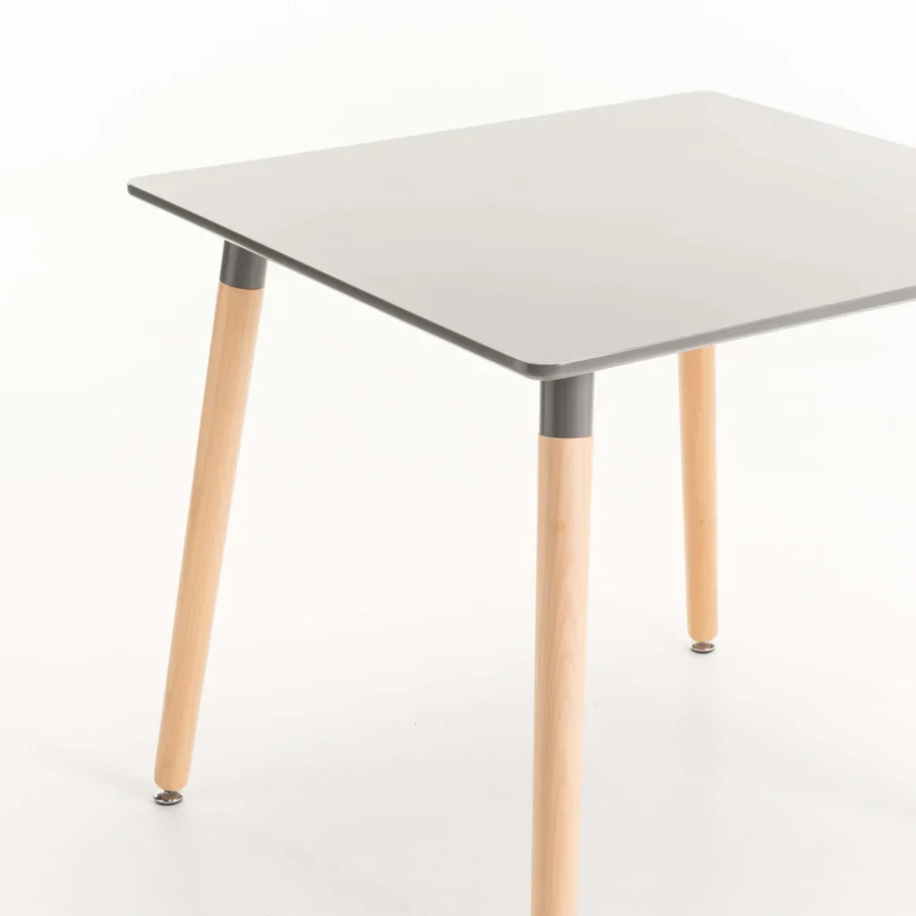 BETTY WOODEN LEG DINING TABLE  80 x 80 CM (4 SEATER) - DARK GREY