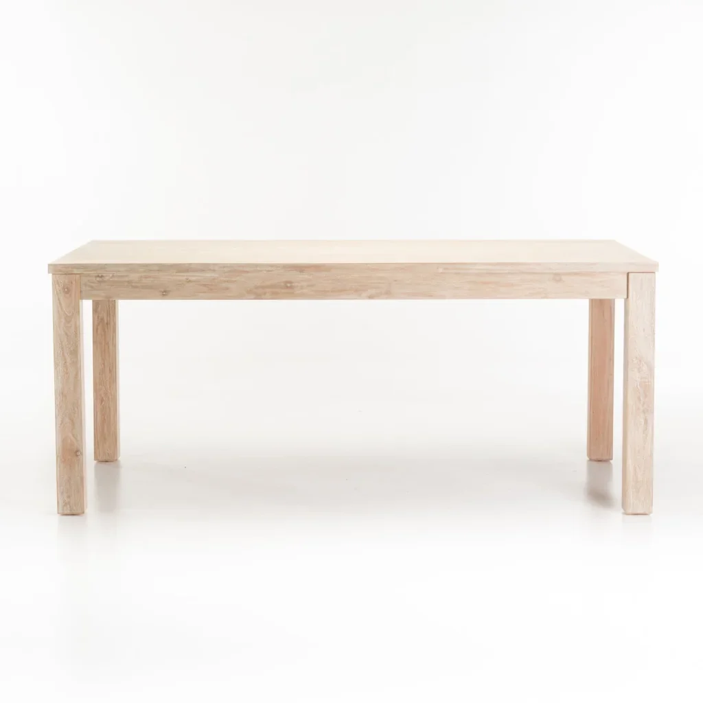 SARI WHITEWASH 180x90cm DINING TABLE 180 x 90 CM (6-8 SEATER) - WHITE WASH