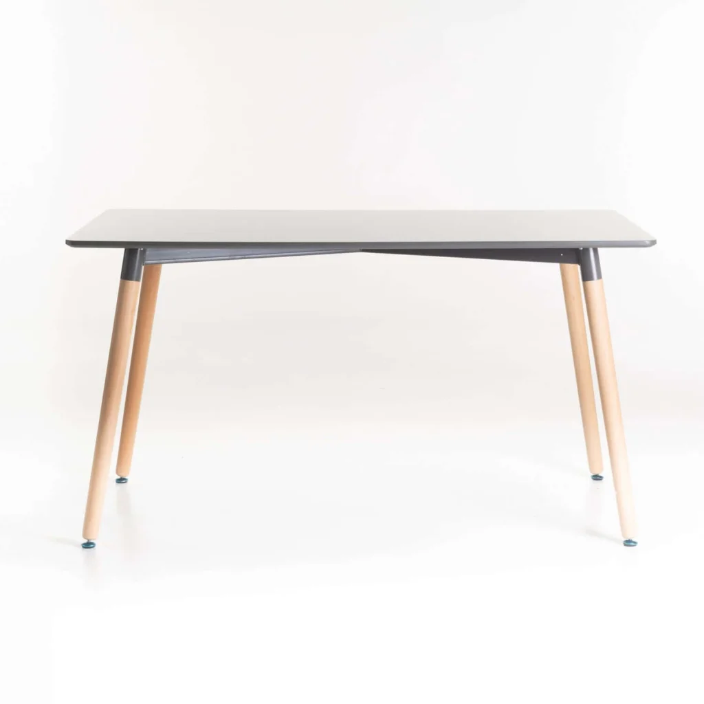 BETTY WOODEN LEG DINING TABLE   120 x 80 CM (4-6 SEATER) - DARK GREY