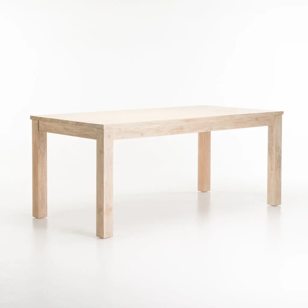 SARI WHITEWASH 180x90cm DINING TABLE 180 x 90 CM (6-8 SEATER) - WHITE WASH